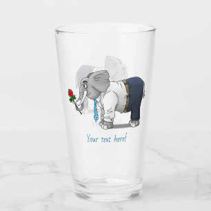 Den Elefanten Frohen Valentinstag Glas