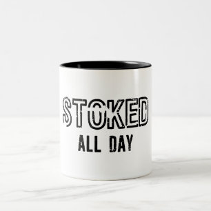 Den ganzen Tag aufgedreht Zweifarbige Tasse