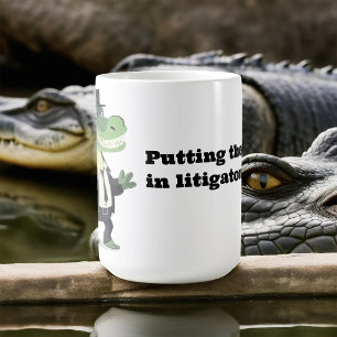 Den Gator in einen Rechtsstreit stellen Kaffeetasse