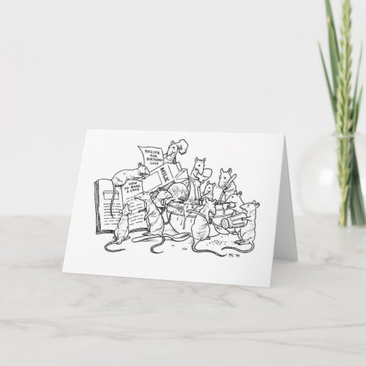 Den Geburtstagskuchen backen! Karte (Vorderseite)