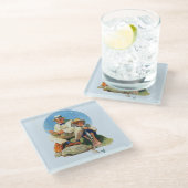 Den Großen einholen Glasuntersetzer (Schrägansicht)