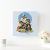 Den Großen einholen Quadratische Wanduhr (Zuhause)