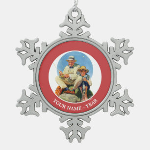 Den Großen einholen Schneeflocken Zinn-Ornament