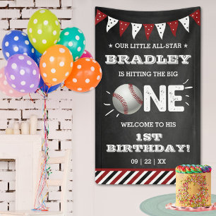 Den Großen treffen Baseball 1. Geburtstag Banner