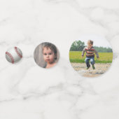 Den Großen treffen | Baseball 1. Geburtstag Foto Konfetti (Rückseiten)