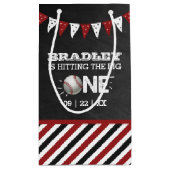 Den Großen treffen | Baseball 1. Geburtstag Kleine Geschenktüte (Rückseite)