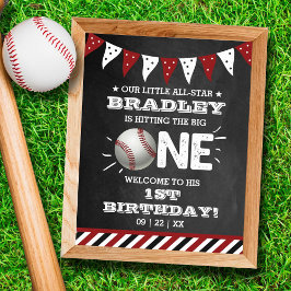 Den Großen treffen | Baseball 1. Geburtstag Poster