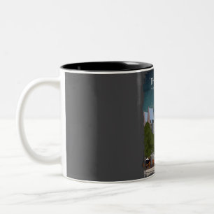 Den Haag Die Niederlande Vintag Minimal City Tra Zweifarbige Tasse