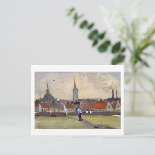 Den Haag mit der neuen Kirche, Van Gogh Fine Art Postkarte (Stehend Vorderseite)