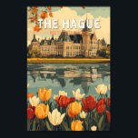 Den Haag Netherlands Travel Art Vintag Poster<br><div class="desc">Das Haager Retrovektor-Reisedesign. Den Haag ist eine Stadt an der Nordseeküste des Westerns Niederlande.</div>