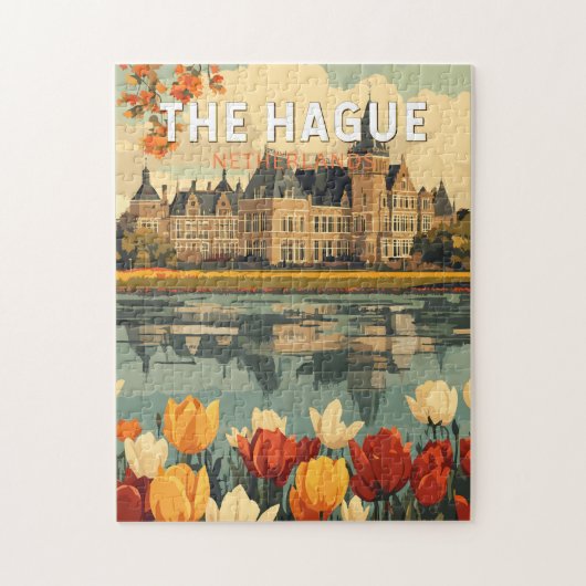 Den Haag Netherlands Travel Art Vintag Puzzle (Vertikal)