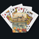 Den Haag Netherlands Travel Art Vintag Spielkarten<br><div class="desc">Das Haager Retrovektor-Reisedesign. Den Haag ist eine Stadt an der Nordseeküste des Westerns Niederlande.</div>