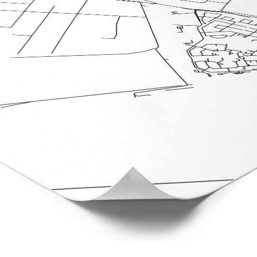 Den Haag, Niederlande (schwarz auf weiß) Poster (Ecke)