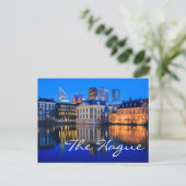 Den Haager Skyline-Text auf der Postkarte zur blau (Stehend Vorderseite)