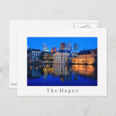 Den Haager Skyline zu blauer Stunde weiße Postkart Postkarte (Vorne/Hinten)