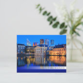Den Haager Skyline zur blauen Stunde Bar Postkarte (Stehend Vorderseite)