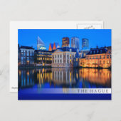 Den Haager Skyline zur blauen Stunde Bar Postkarte (Vorne/Hinten)