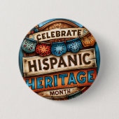 Den hispanischen Kulturerbemonat feiern Button (Vorderseite)