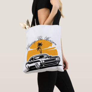 Den Horizont jagen - Vintage-Muscle-Car-Sonnenunte Tasche