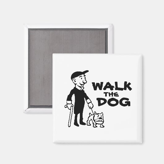 Den Hund laufen Magnet (Vorderseite/Rückseite)