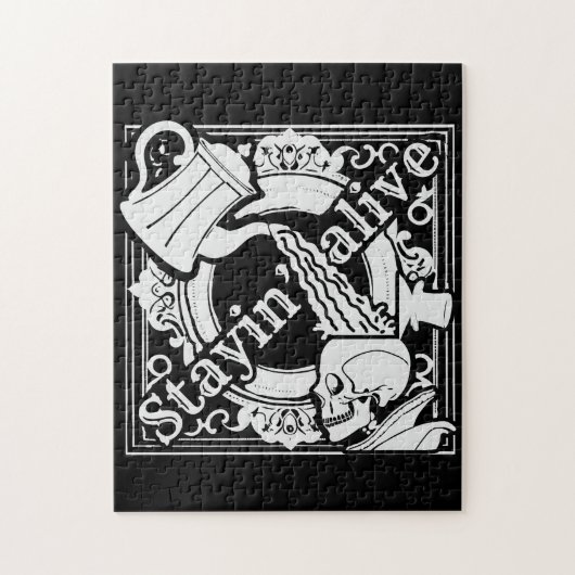 Den Kaffee reingießen! weiß Puzzle (Vertikal)
