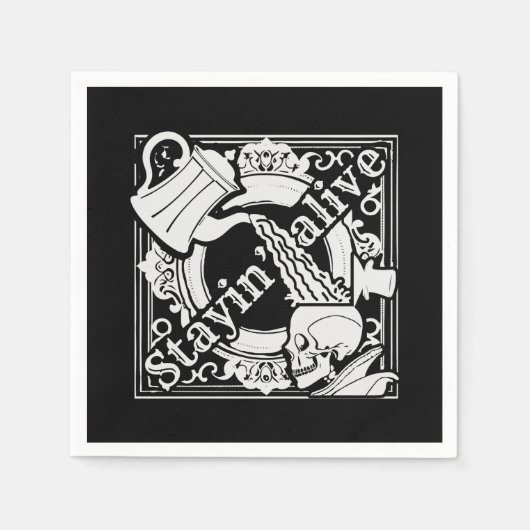 Den Kaffee reingießen! weiß Serviette (Vorderseite)