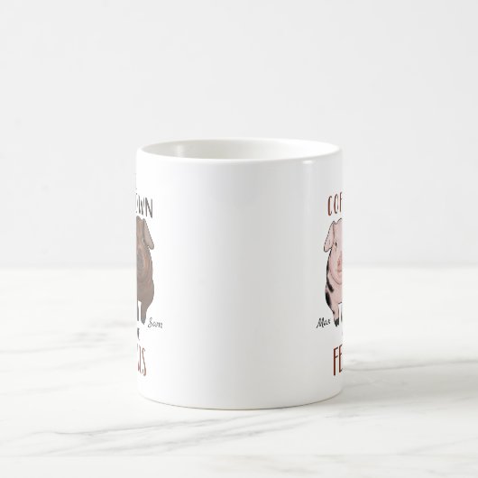 Den Kaffee - Schwein - personalisierte Umarmung  Kaffeetasse (Mittel)