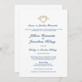 Den Knoten binden - Einladung Hochzeit (Vorne/Hinten)