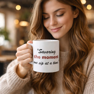 Den Moment genießen, einen Schluck nach dem andere Kaffeetasse