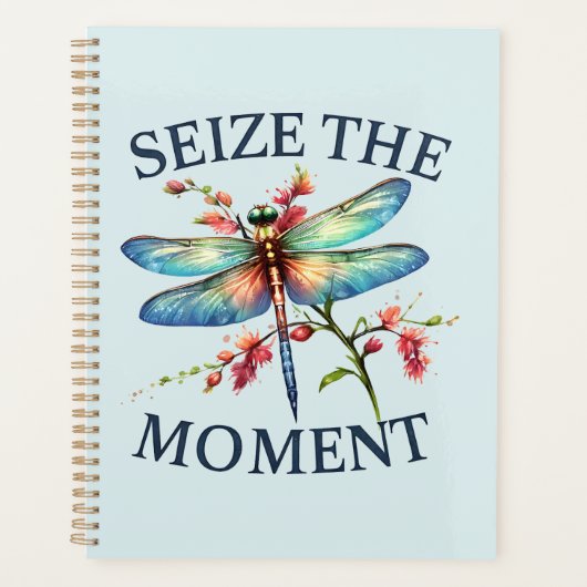 Den Moment nutzen - Künstlerische Libelle Planer (Vorderseite)