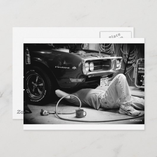 Den Muskelwagen reparieren! Postkarte (Vorne/Hinten)