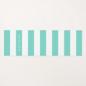 Den Namen Preppy Turquoise & White Stripes anpasse Yogamatte (Vorderseite (Horizontal))