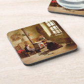 Den Ofen beleuchten, 1886 (Öl auf Platte) Getränkeuntersetzer (Linke Seite)