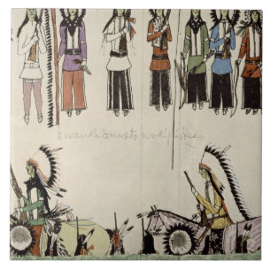 "Den Platz-Tanz glatt machend" (Tinte auf Papier) Fliese