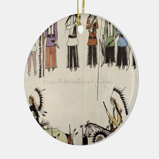 "Den Platz-Tanz glatt machend" (Tinte auf Papier) Keramikornament (Links)