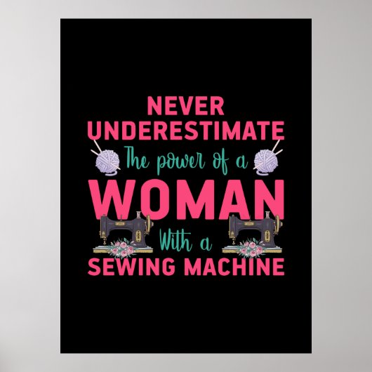 Den Power einer Frau mit einer Nähmaschine löschen Poster (Vorne)