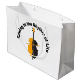 Den Rhythmus des Lebens verbeugen Große Geschenktüte (Rückseite Schrägansicht)