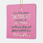 Den Salat des Südens nie unterschätzen Keramikornament (Links)