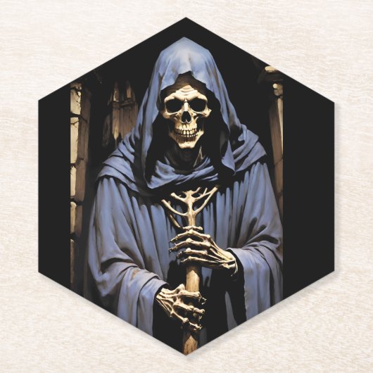 Den Sensenmann hochfahren Untersetzer (Vorderseite)