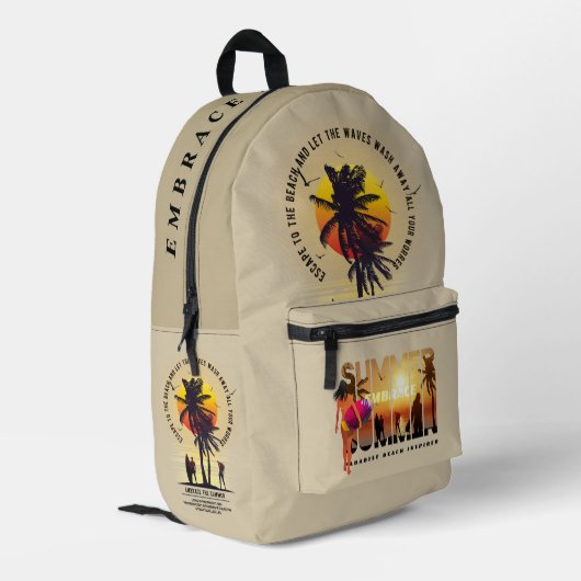 Den Sommer verkraften | Bedruckter Rucksack (Rückseitige Ecke links)