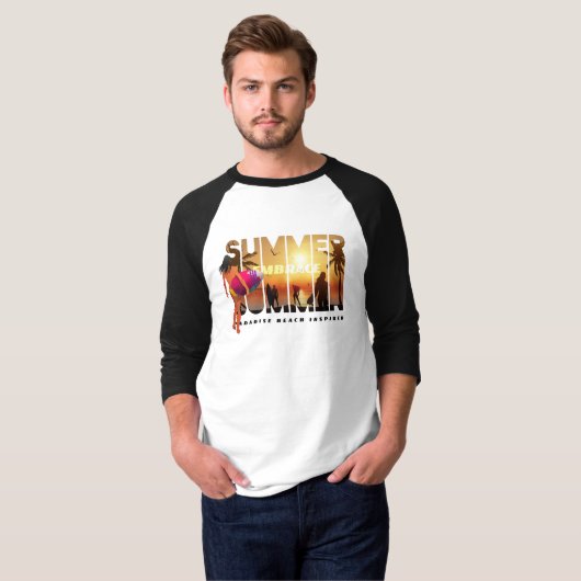 Den Sommer verkraften | Männer 3/4 Schläfer Raglan T-Shirt (Vorne ganz)