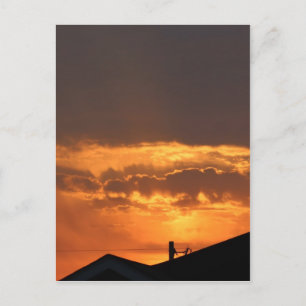 Den Sonnenaufgang beobachten Postkarte