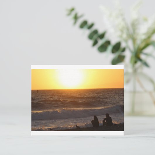 Den Sonnenuntergang beobachten Postkarte (Stehend Vorderseite)