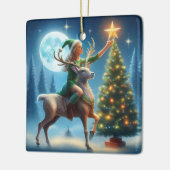 Den Stern auf den Baum setzen Keramikornament (Links)
