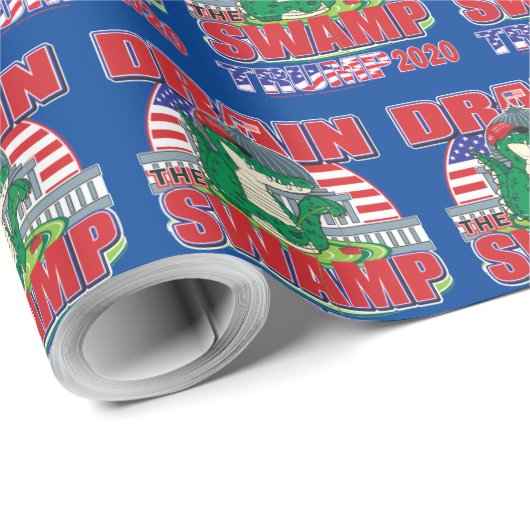 Den Sumpf Trump 2020 abziehen Geschenkpapier (Rolleneckpunkt)