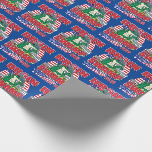 Den Sumpf Trump 2020 abziehen Geschenkpapier (Ecke)