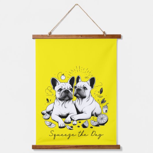 Den Tag verkürzen Wandteppich Mit Holzrahmen (Vorderseite)