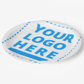 Den Text oder das Logo hier auf einen Platz von 2 Pappteller (Schrägansicht)