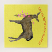 Den Traum mit Hirsch, Blume Puzzle (Horizontal)