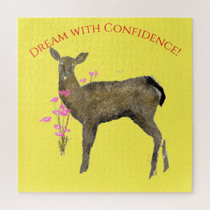 Den Traum mit Hirsch, Blume Puzzle